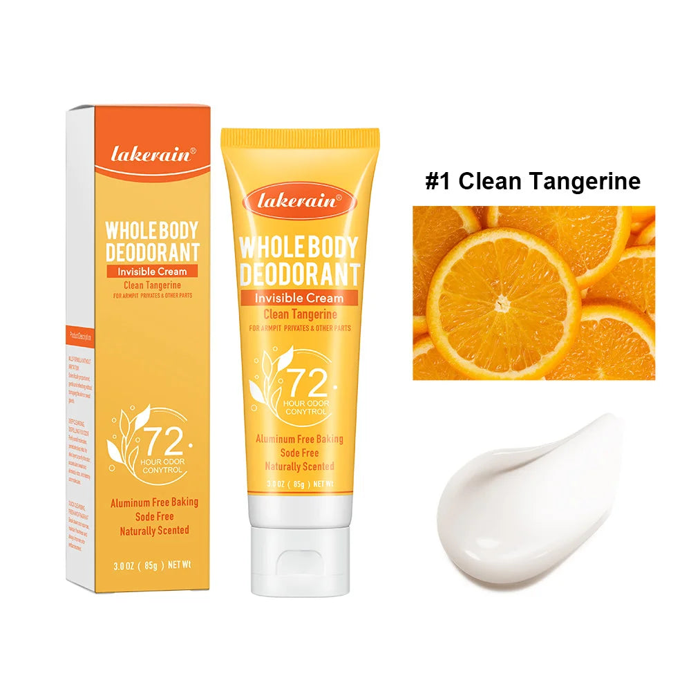 Body Deodorant Cream Long Lasting Odor Control Invisible Formula for Women and Men Daily Use