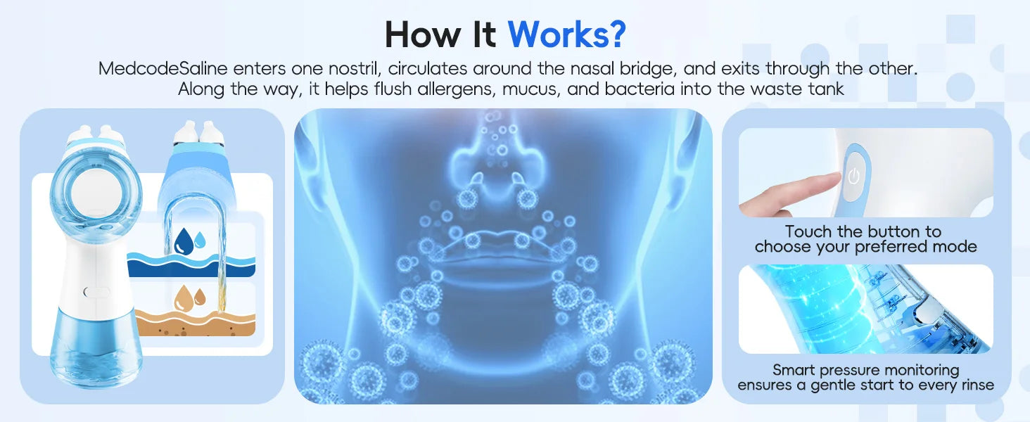 Portable Water Flosser Nasal Rinse Combo Oral Care Sinus Cleaning Kit for Home and Travel Use - 29