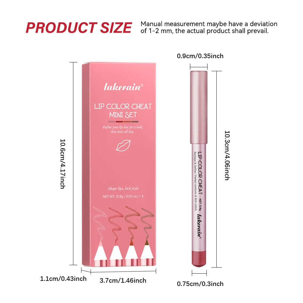 Matte Lip Liner Pencil Waterproof Contour Set for Women to Define Lips at Work or Parties - 8