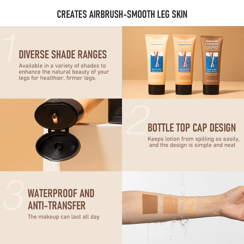 Leg Makeup Foundation Waterproof Body Concealer for Women at Parties and Daily Summer Wear - 3