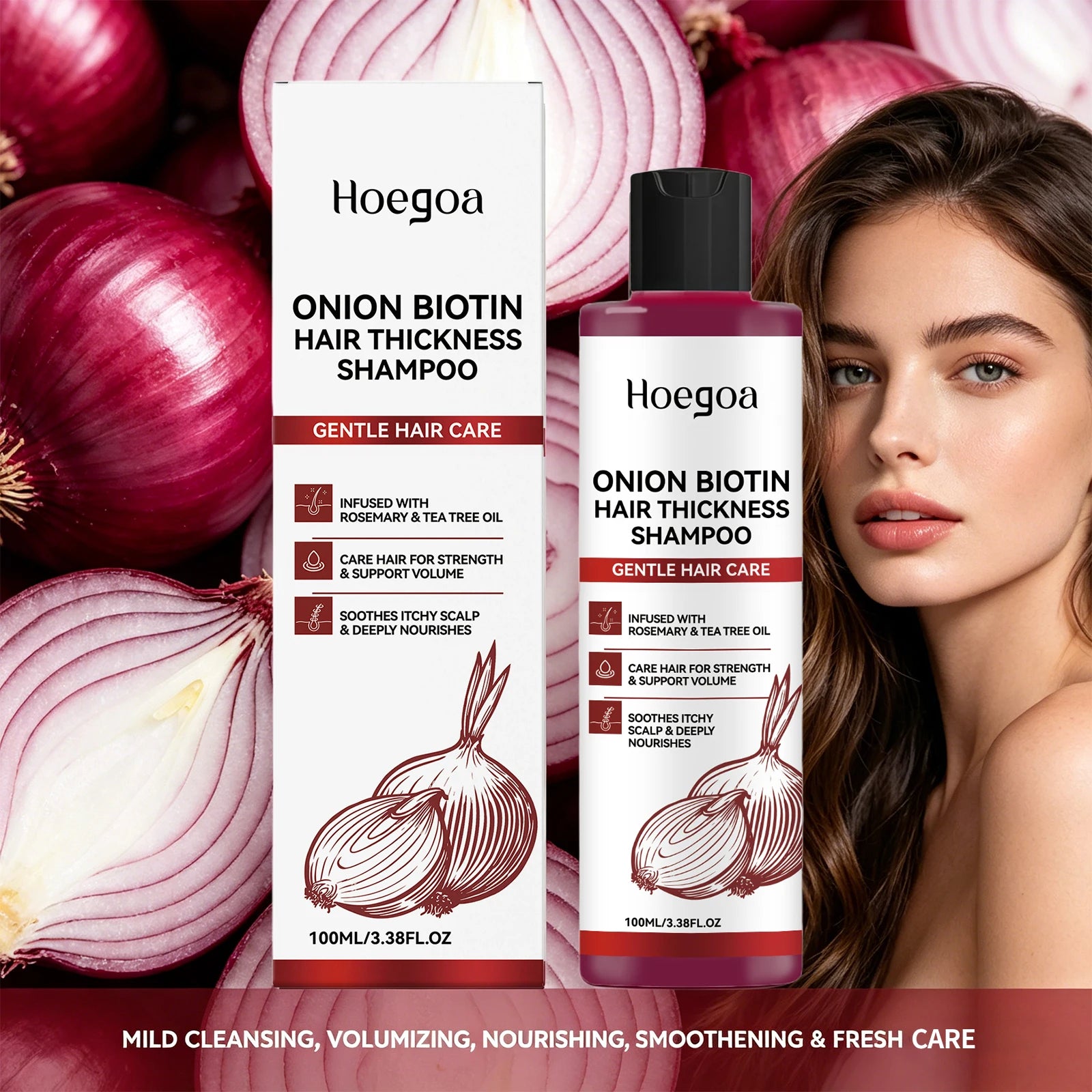 Onion Biotin Shampoo for Thicker Hair Growth and Scalp Care for Men and Women at Home - 8