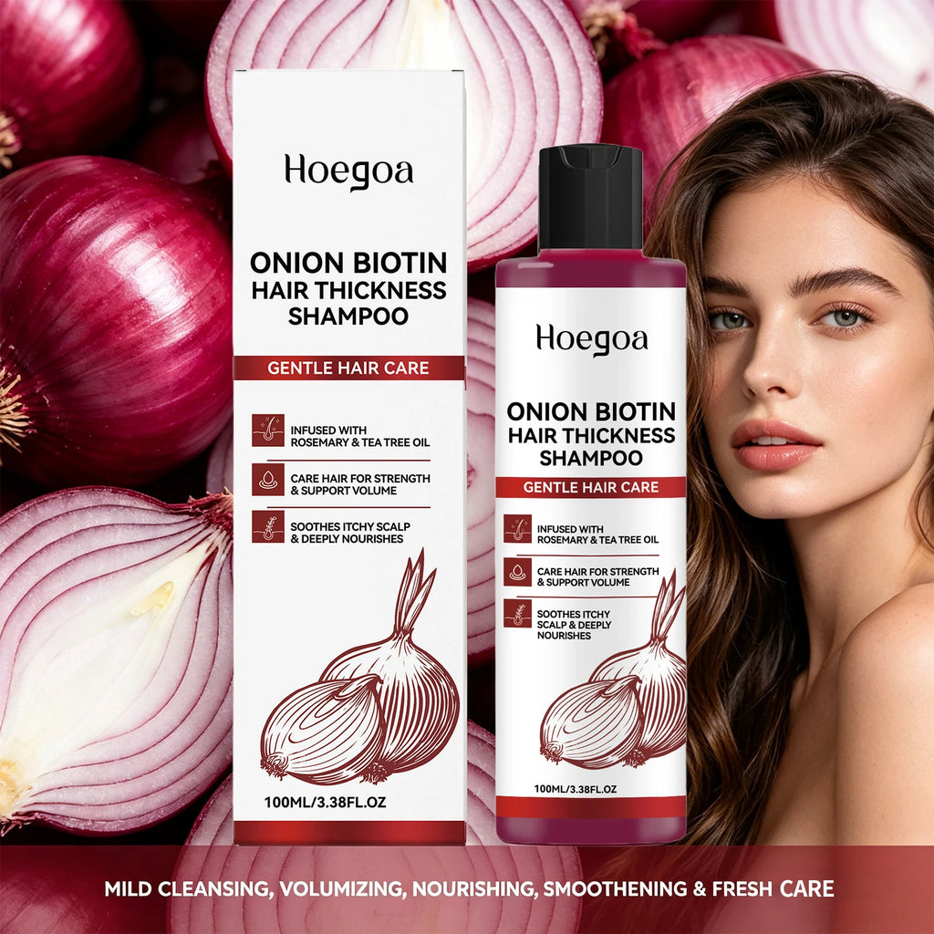 Onion Biotin Shampoo for Thicker Hair Growth and Scalp Care for Men and Women at Home