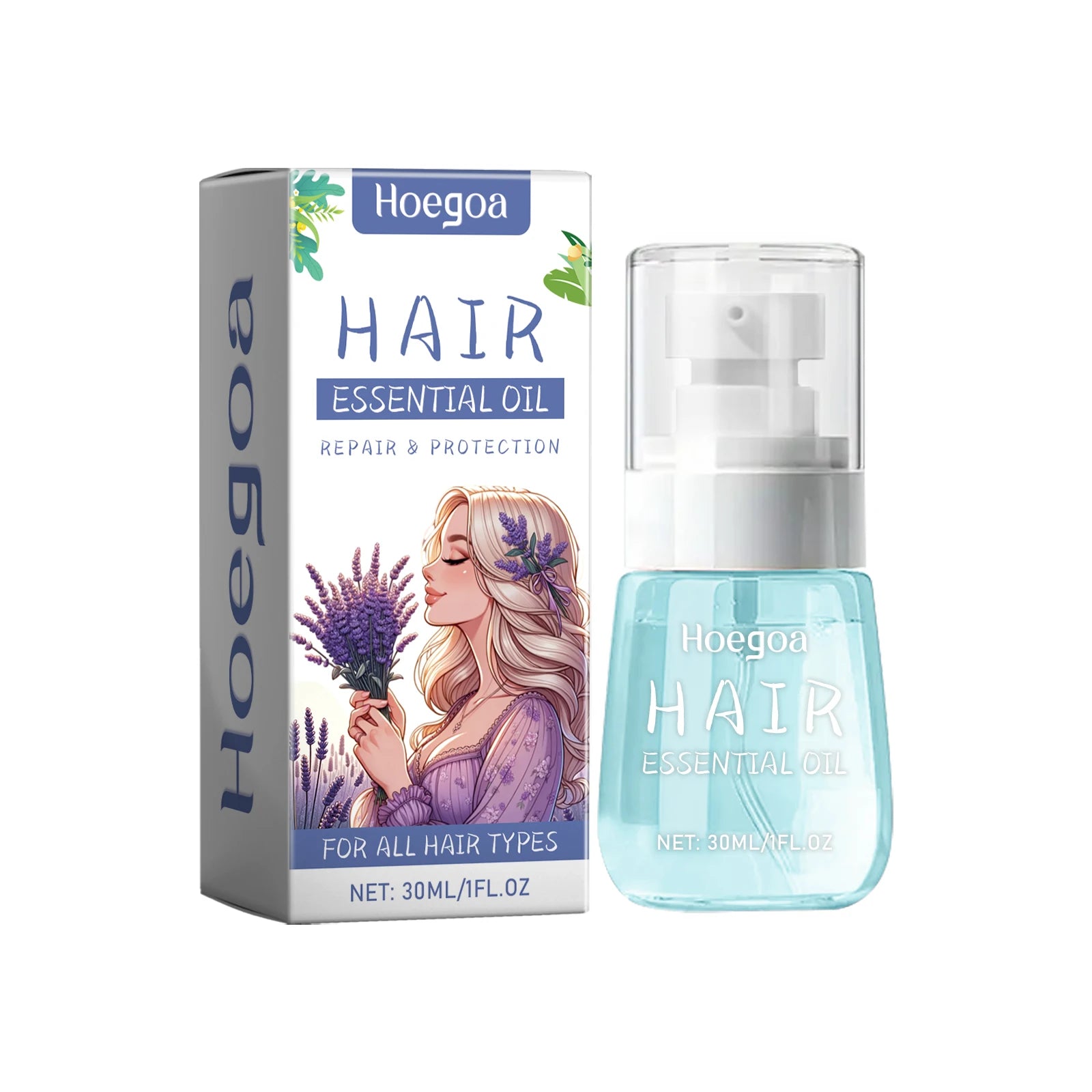 Lavender Hair Essential Oil Repair Anti Frizz Serum for Dry Damaged Hair and Healthy Scalp Roots - 12
