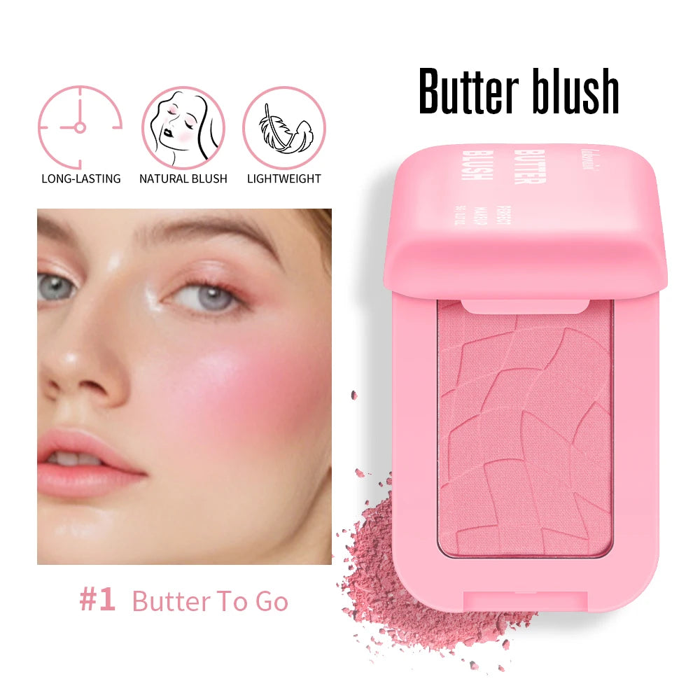 Butter Blush High Pigment Cream Powder Long Lasting Waterproof Makeup for Women Daily Beauty