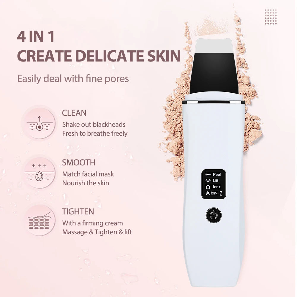 Ultrasonic Skin Scrubber Deep Face Pore Cleaner for Daily Facial Rejuvenation at Home