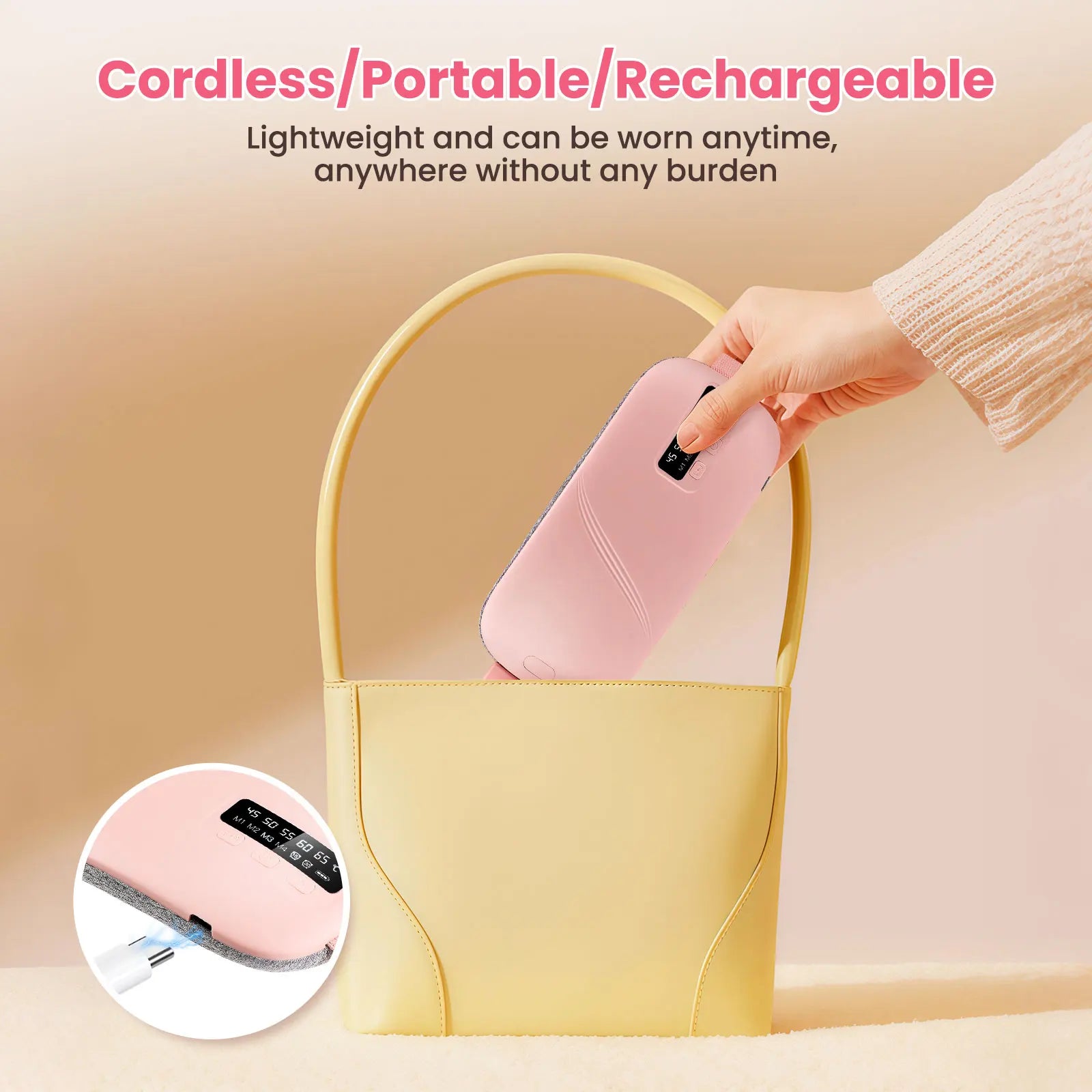 Menstrual Heating Pad Portable Vibration Massage Belt for Women at Home or Office - 15