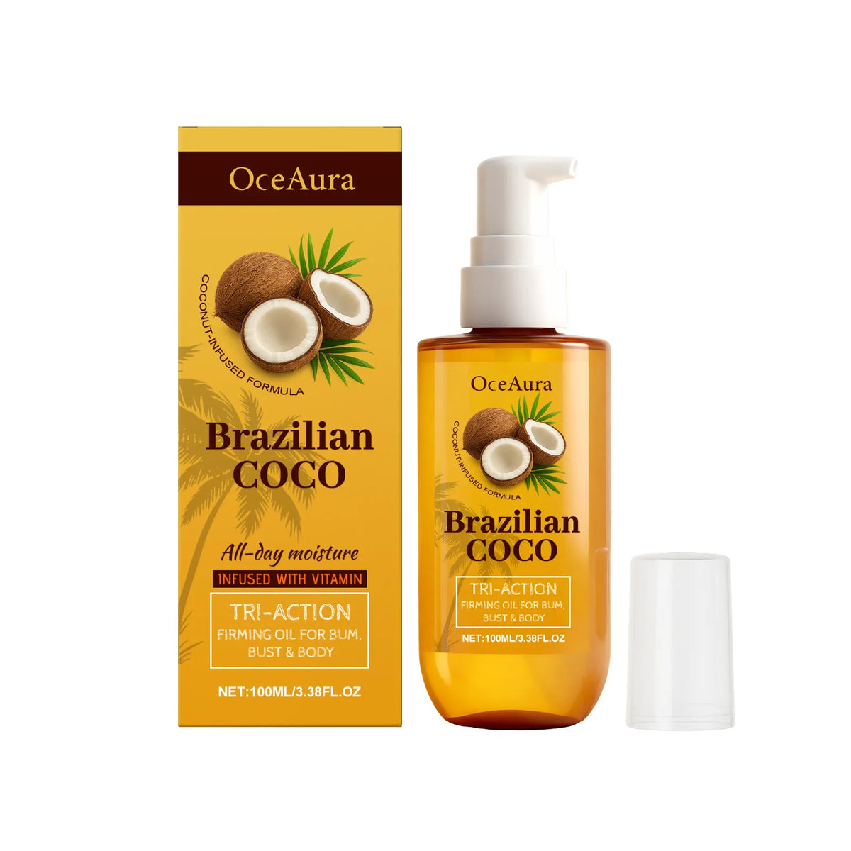 Coconut Firming Oil Skin Tightening and Hydrating Moisturizer for Women for Daily Body Care
