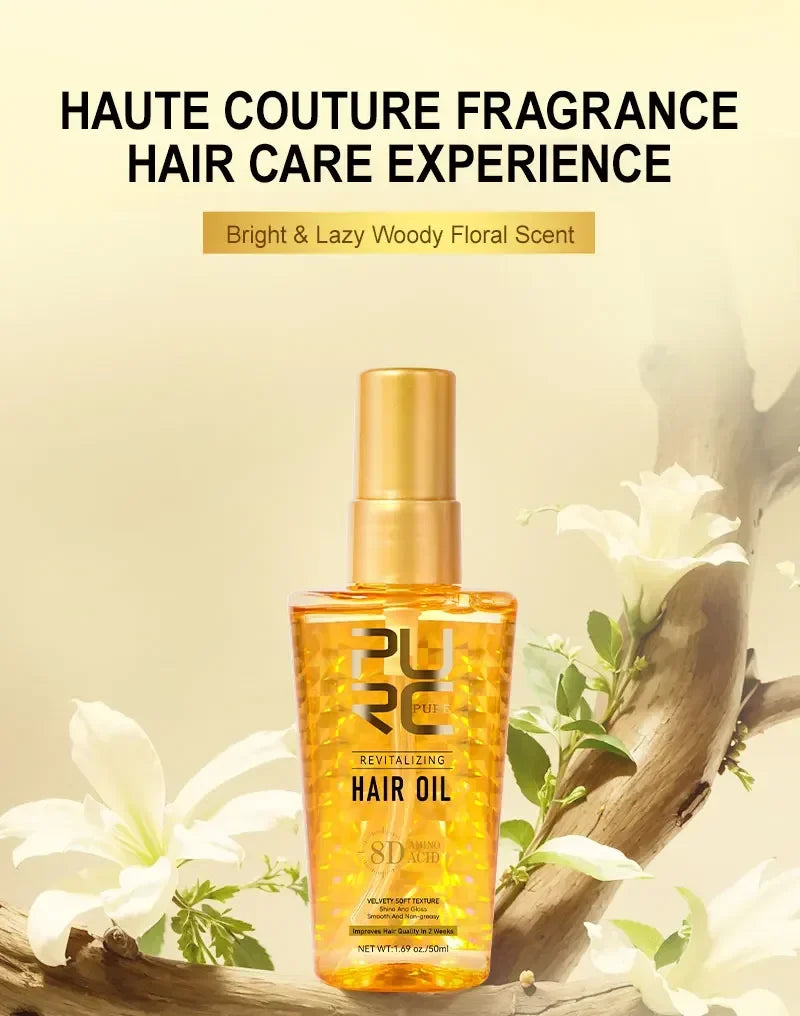 Amino Acid Hair Oil Nourishing Treatment for Smooth Shiny Hair and Heat Protection