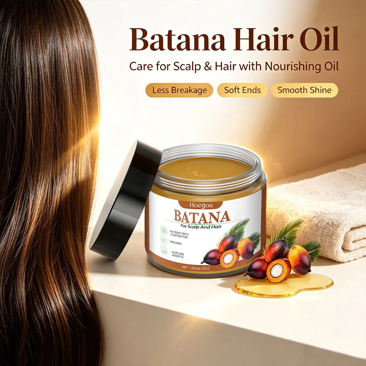 Batana Hair Mask Repair Split Ends for Dry Damaged Hair Scalp Nourishing Hair Care Treatment