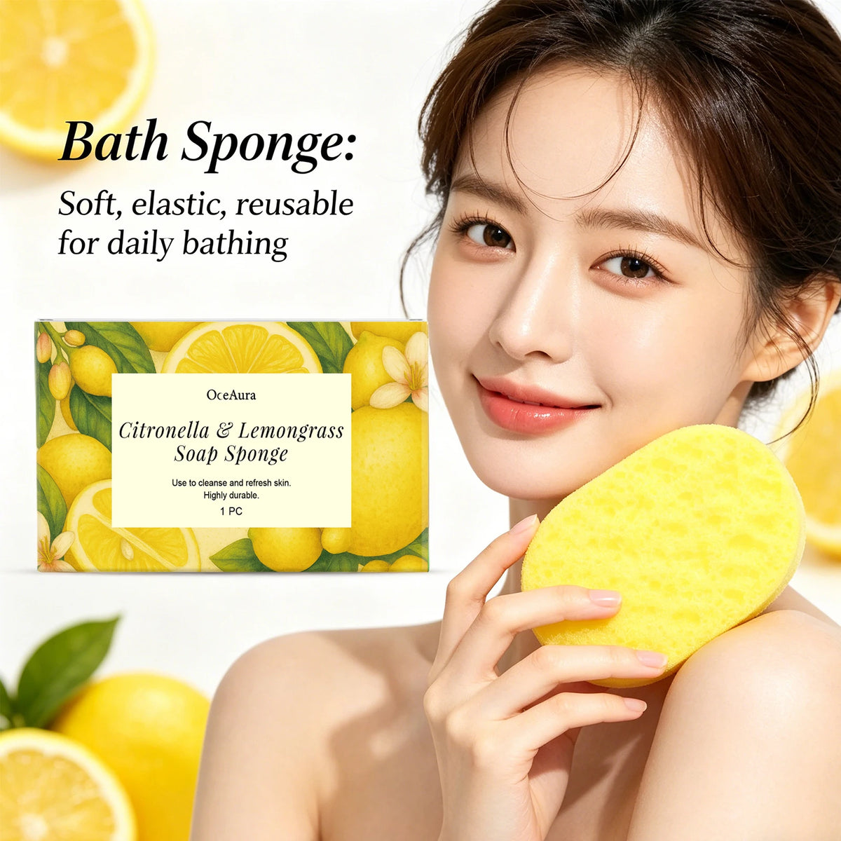 Bath Sponge Exfoliating Body Scrubber for Daily Skin Cleansing and Refreshing Shower Routine