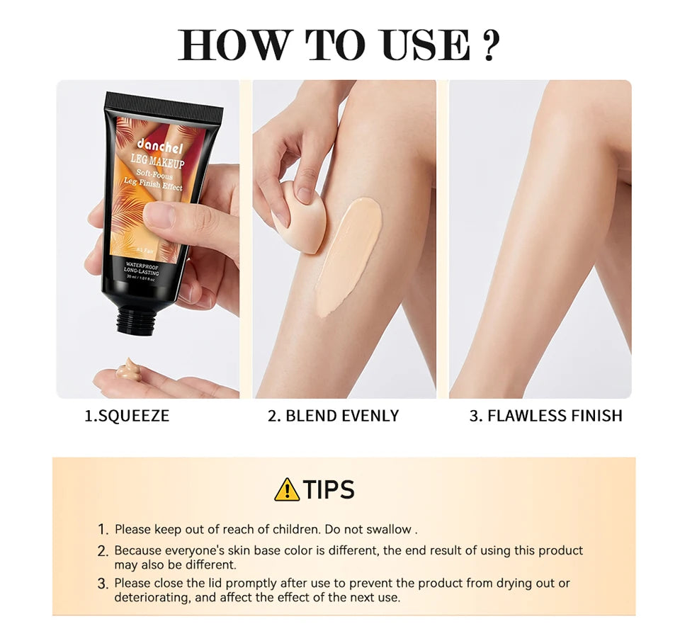 Leg Makeup Body Foundation Long Lasting Concealer for Smooth Skin Finish Everyday