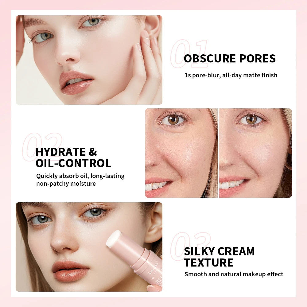 Blur Stick Face Primer Pore Minimizing Oil Control Makeup Base for Daily Use and Smooth Skin