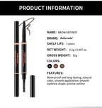 Eyebrow Pencil Waterproof Long Lasting Brow Definer for Precise Makeup Shaping and Grooming
