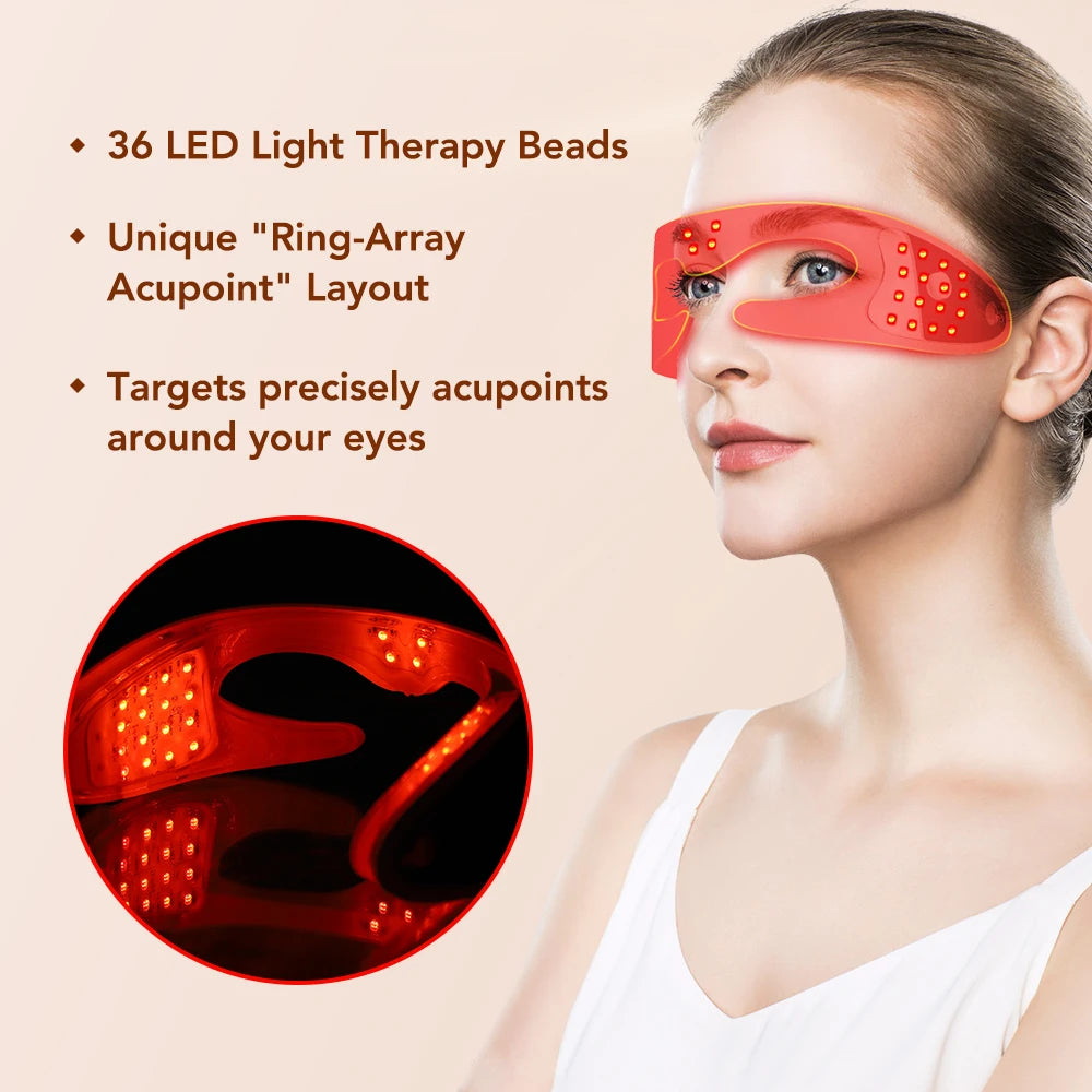 3D Eye Massager Red Light Therapy Device for Relieving Eye Fatigue and Dark Circles at Home - 3