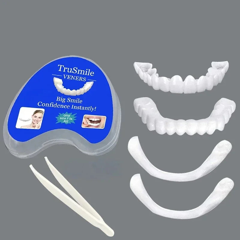 Veneer Snap on Teeth Kit Temporary Whitening Replacement for Men and Women Smile Enhancement