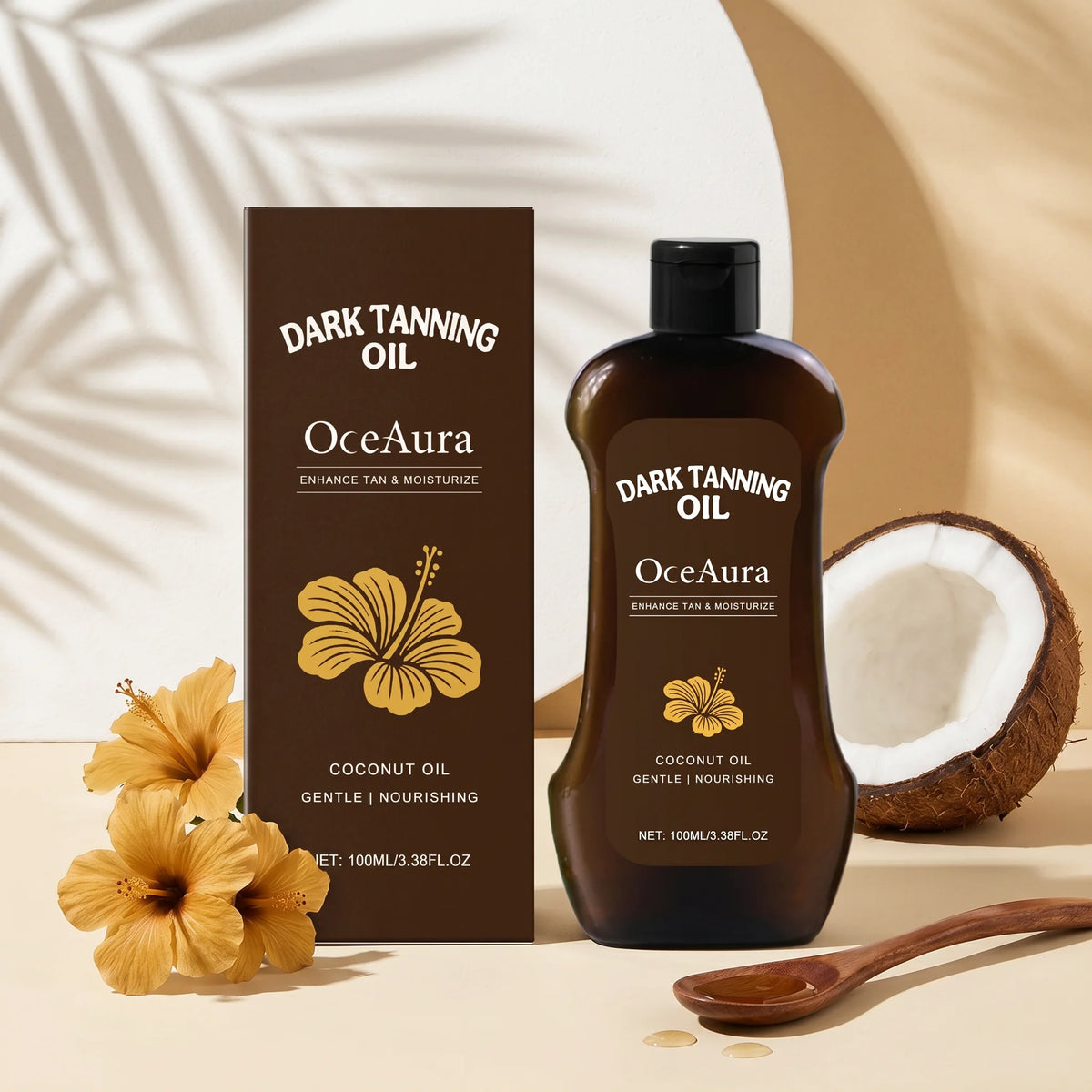 Coconut Oil Dark Tanning Oil Deep Bronze Tan and Moisturizing Skin for Beach Goers and Summer