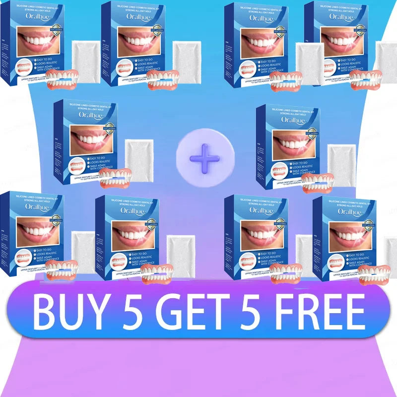 Natural Silicone Dentures Instant Comfort Fit Teeth for Men and Women for Confident Smile