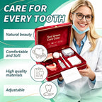Full Mouth Denture Set with Storage Case Cleaning Tools for Comfortable Fit Daily Dental Care