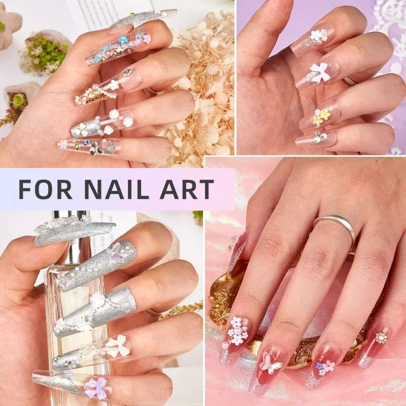 Acrylic Nail Art Charms with Bowknot Flowers for Manicure Design at Home Professional Salon - 5