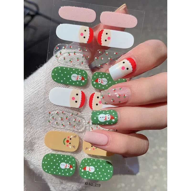 Christmas Nail Art Stickers Holiday Snowflake Decals for Women during Winter