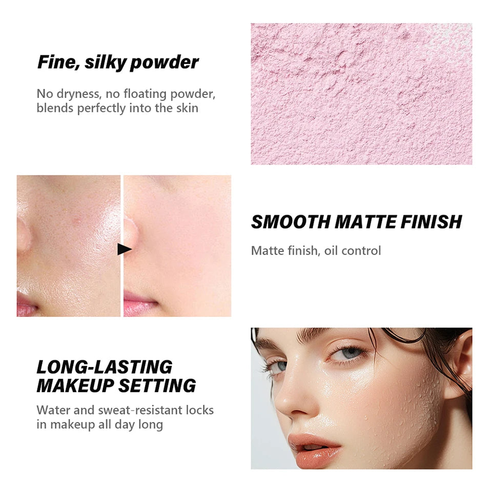 Loose Baking and Setting Powder Oil Control Matte Finish for Women Face Makeup