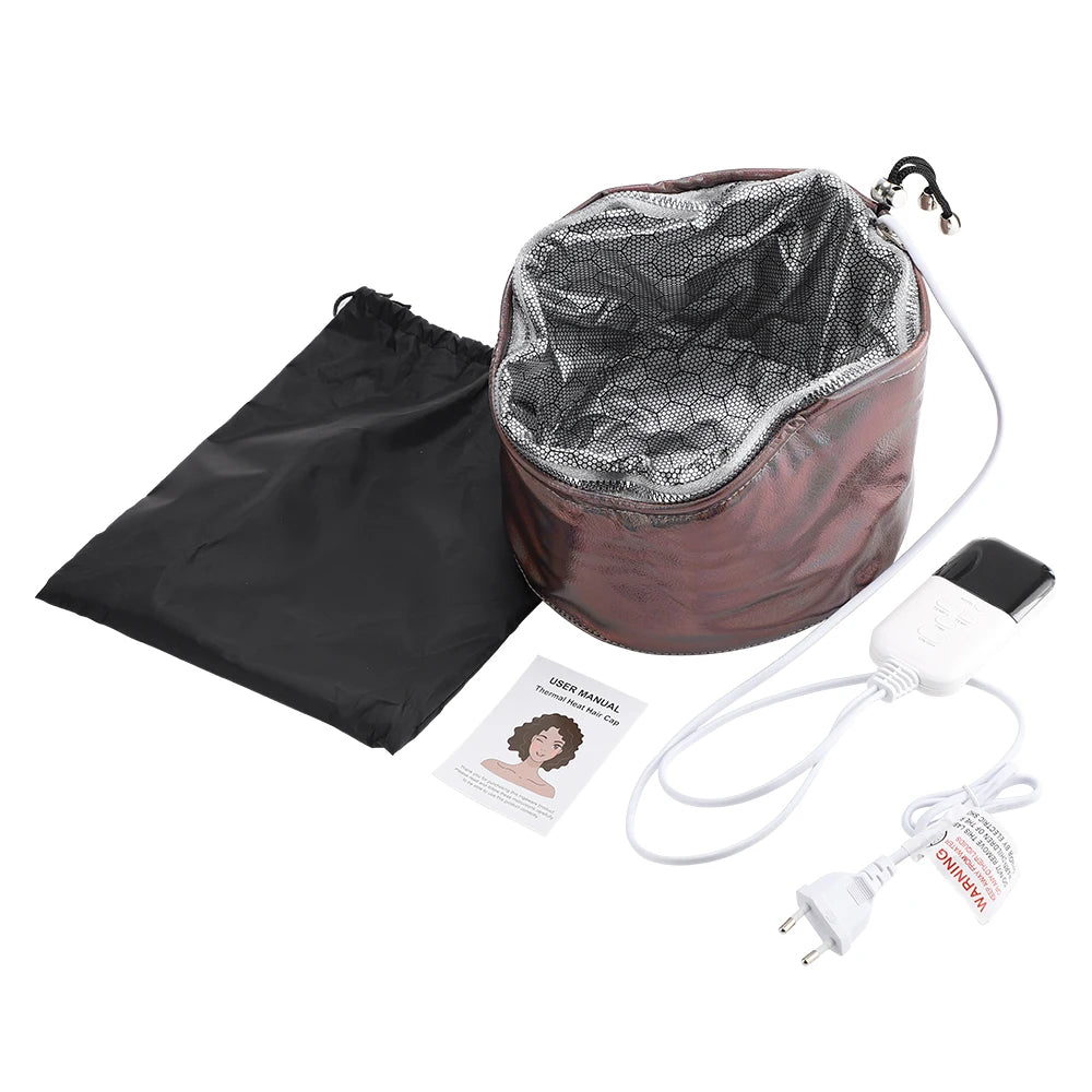 Hair Steamer Cap with Adjustable Temperature and Timer for Deep Conditioning at Home Treatment - 11