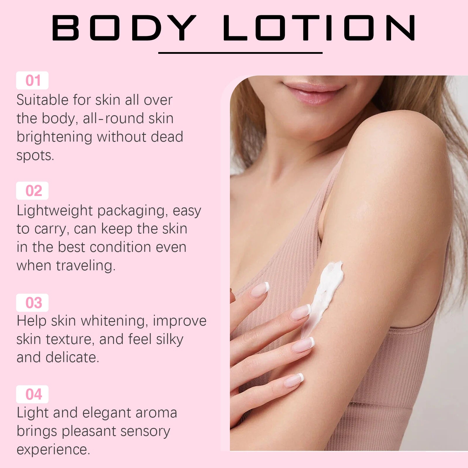 Arbutin Lightening Body Lotion Moisturizing Cream for Glowing Skin Daily Hydration Care - 4