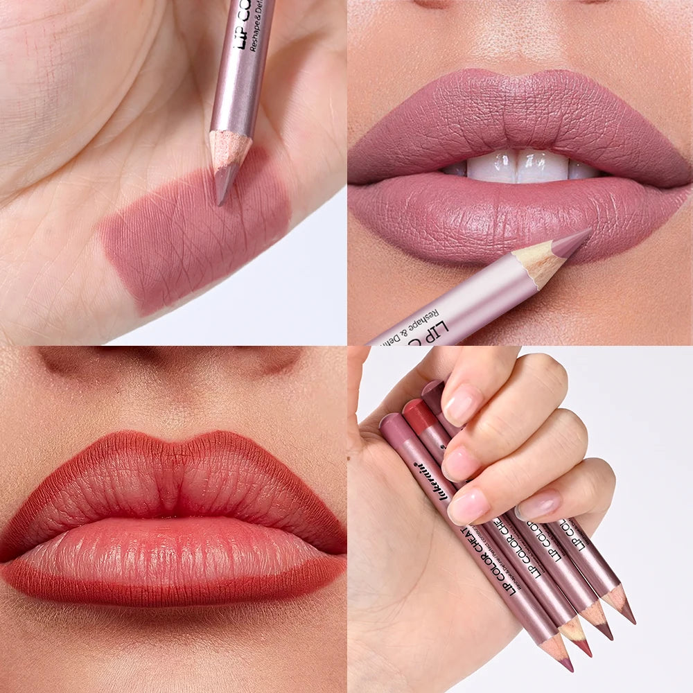 Matte Lip Liner Pencil Waterproof Contour Set for Women to Define Lips at Work or Parties