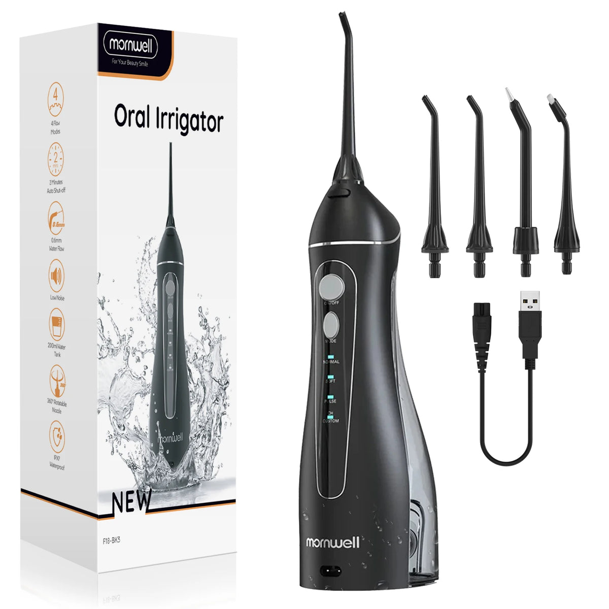 Water Flosser Portable Oral Irrigator Cordless Teeth Cleaner for Home and Travel