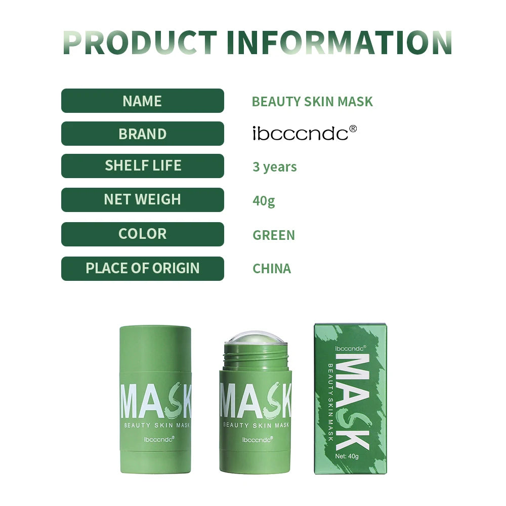 Green Tea Cleansing Stick Deep Moisturizing Oil Control Mask for Unisex Whole Face Treatment - 5