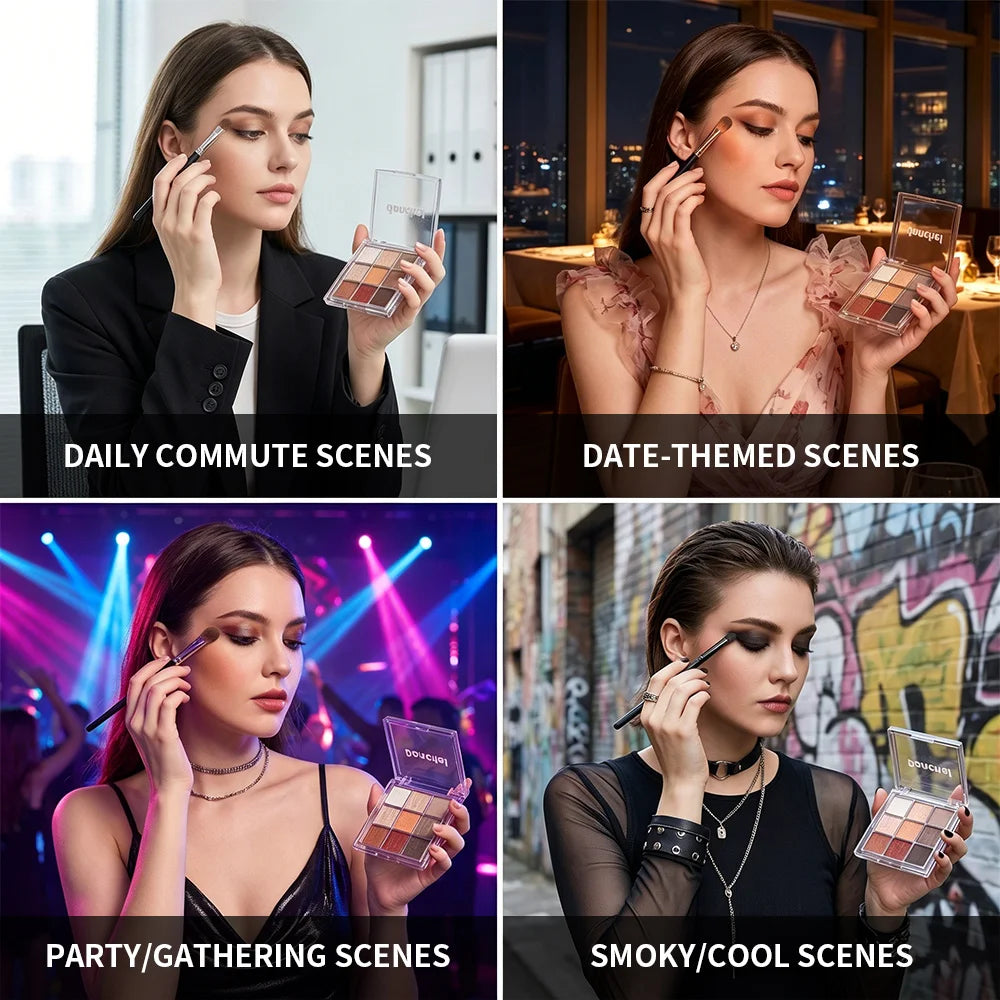 9 Shade Eyeshadow Palette Blendable Pigmented Makeup for Daily Looks and Professional Artistry