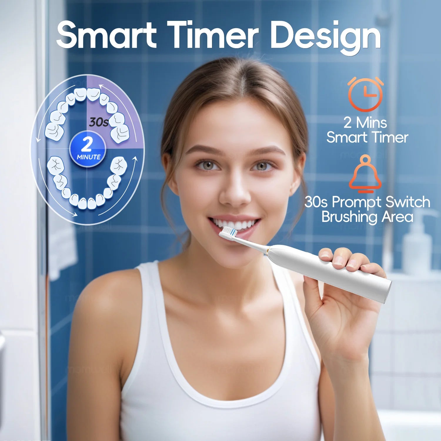 Water Flosser and Sonic Toothbrush Set Portable Oral Hygiene for Adults Daily - 6