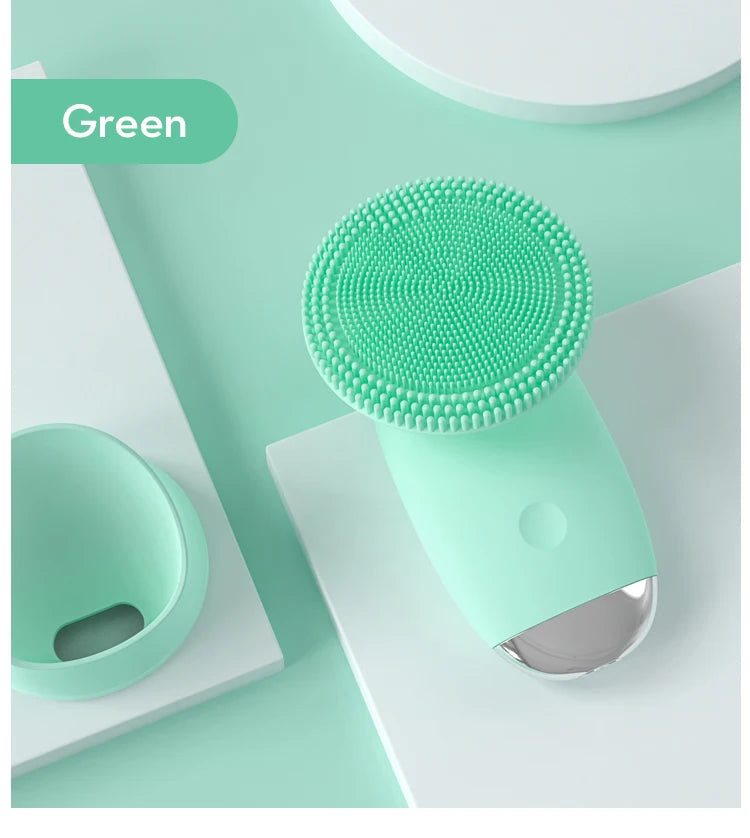 Electric Facial Cleansing Brush Sonic Vibration Scrubber for deep pore cleaning at home