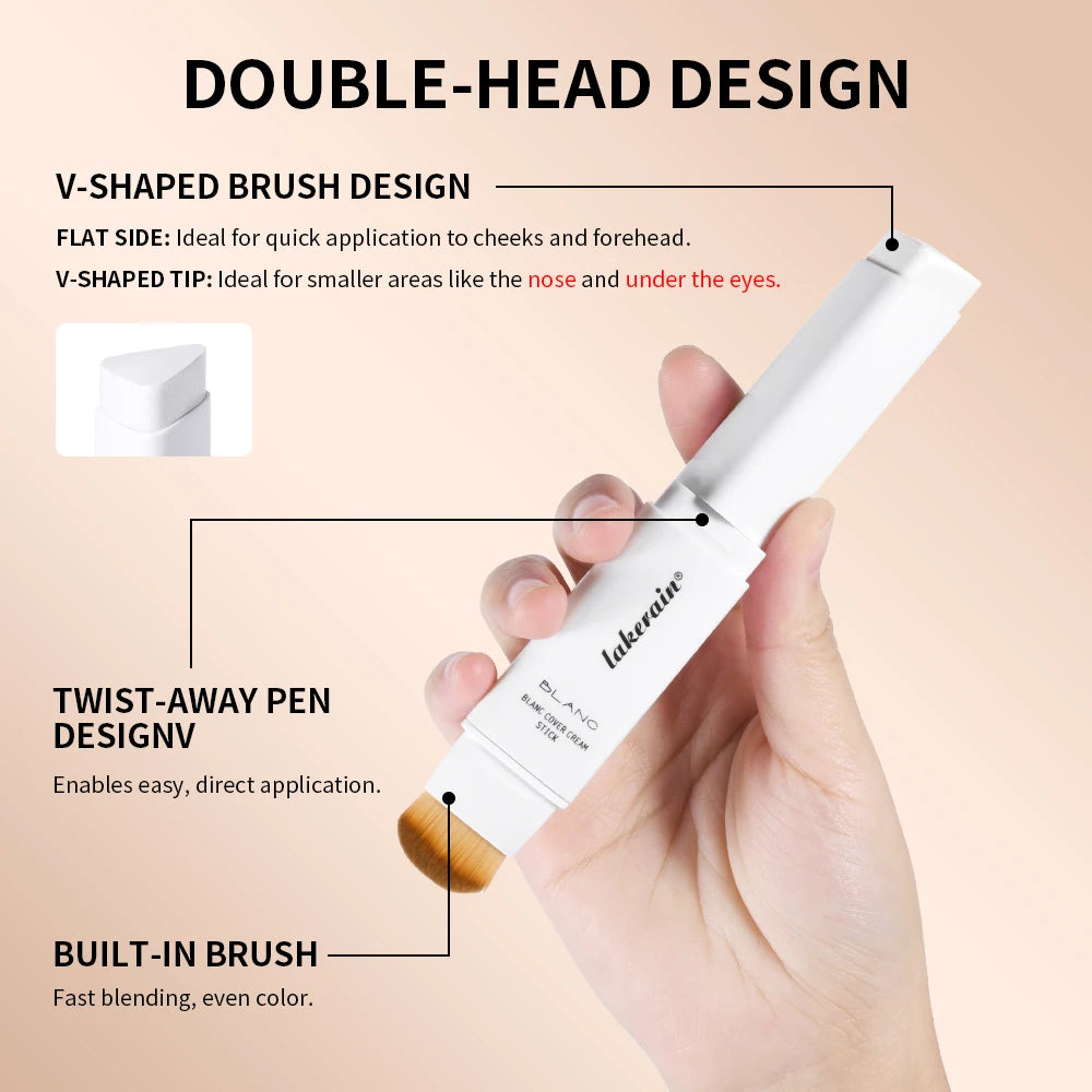 Color Changing Foundation Stick Buildable Coverage Concealer for Women Daily Makeup Routine