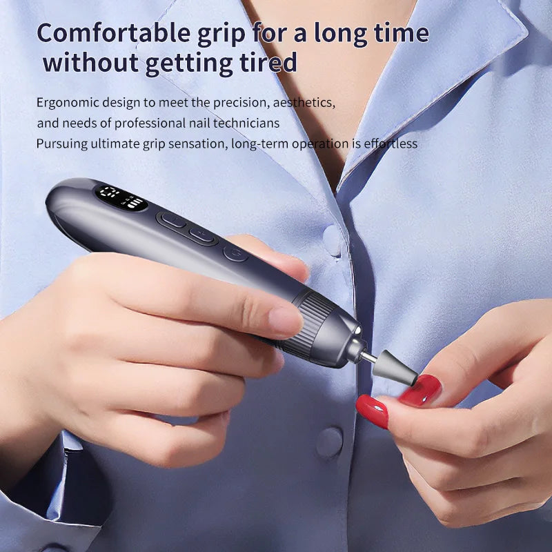 Electric Nail Drill Kit Adjustable Speed Nail File for Home Manicure and Pedicure Care - 4