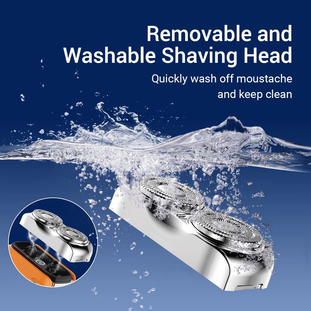 Mini Electric Shaver Portable Rechargeable Rotary Razor for Men and Women Travel Grooming