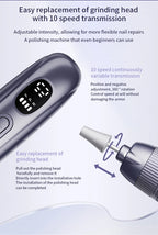 Electric Nail Drill Kit Adjustable Speed Nail File for Home Manicure and Pedicure Care