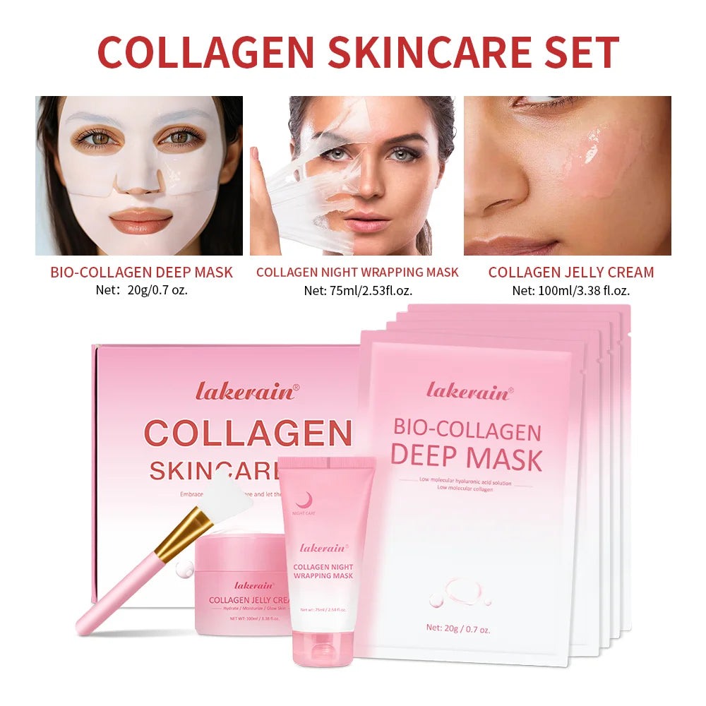 Collagen Skincare Set Deep Nourishment Repair for Radiant Skin Night and Day Routine