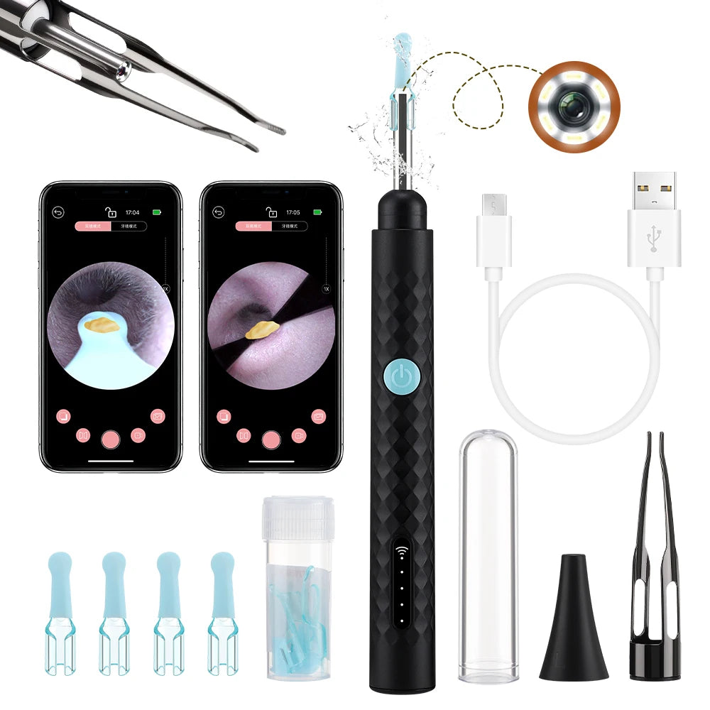 Smart Visual Ear Wax Cleaner with HD Camera and Tweezers for Adults and Kids at Home