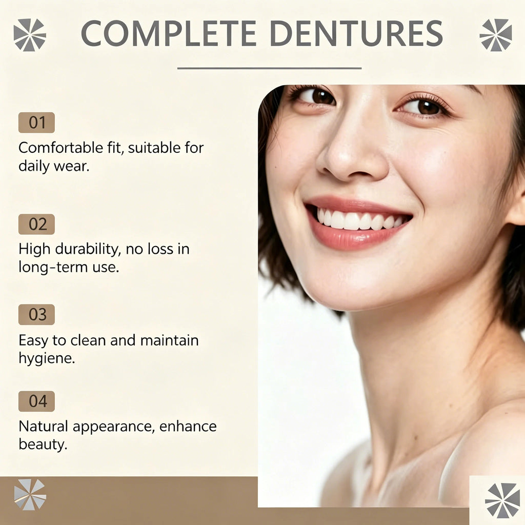 Realistic False Teeth Silicone Dentures Comfort Fit for Adults Seeking a Bright Smile