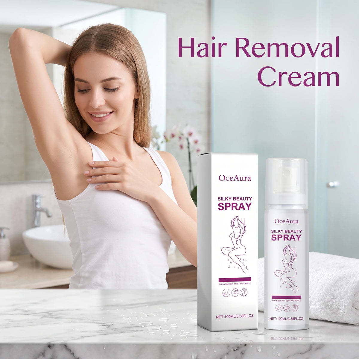 Body Hair Remover Spray Gentle Depilatory Mousse for Women and Men for Smooth Skin at Home