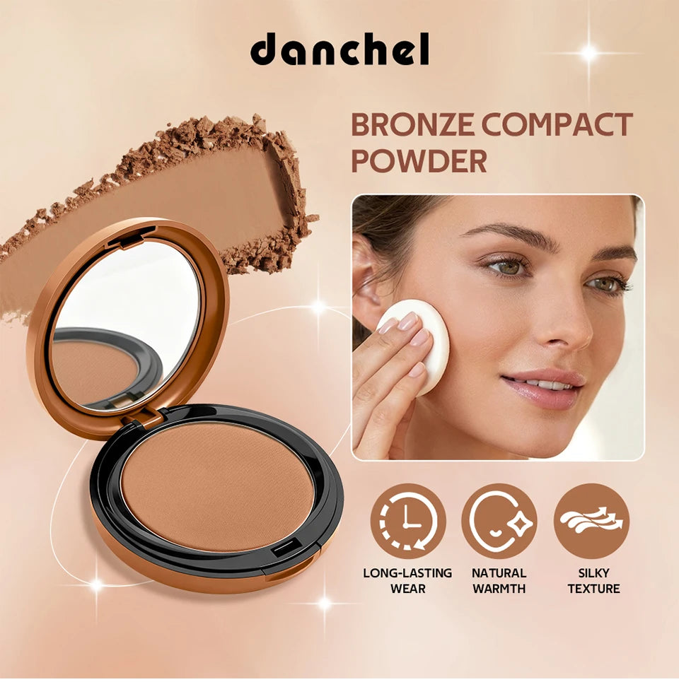 Bronze Compact Powder Oil Control Matte Finish for All Skin Types Daily Makeup Routine - 7