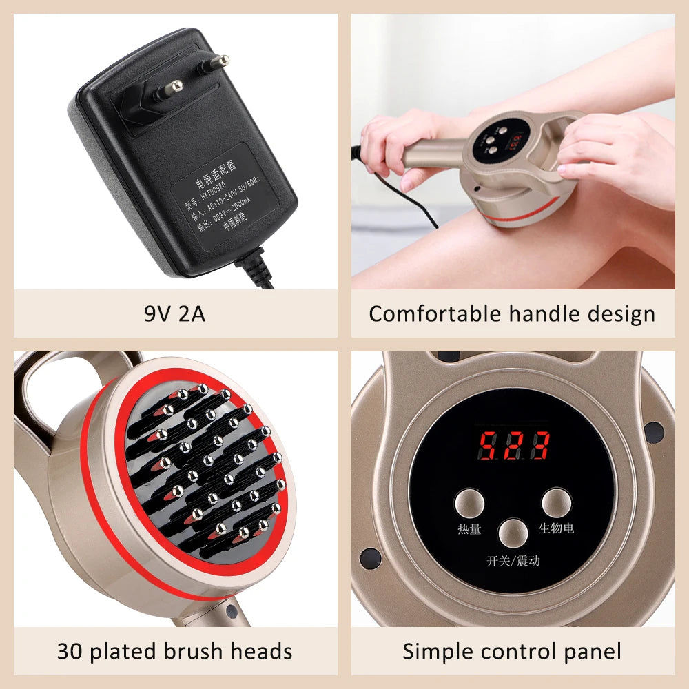 Electric Meridian Massage Brush Microcurrent Cellulite Therapy for Body Home Use Relaxation - 6