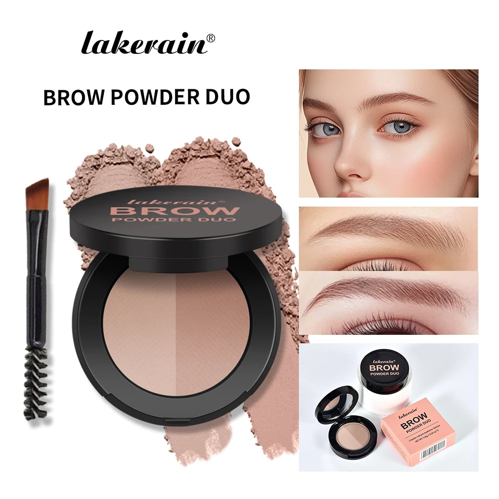 Brow Powder Duo Dual Tone Makeup Palette for Natural Eyebrow Definition and Face Contouring