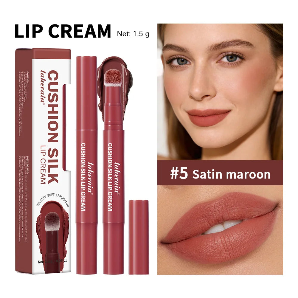 Air Cushion Lip Cream Waterproof Matte Lip and Blush for Daily Makeup and Travel