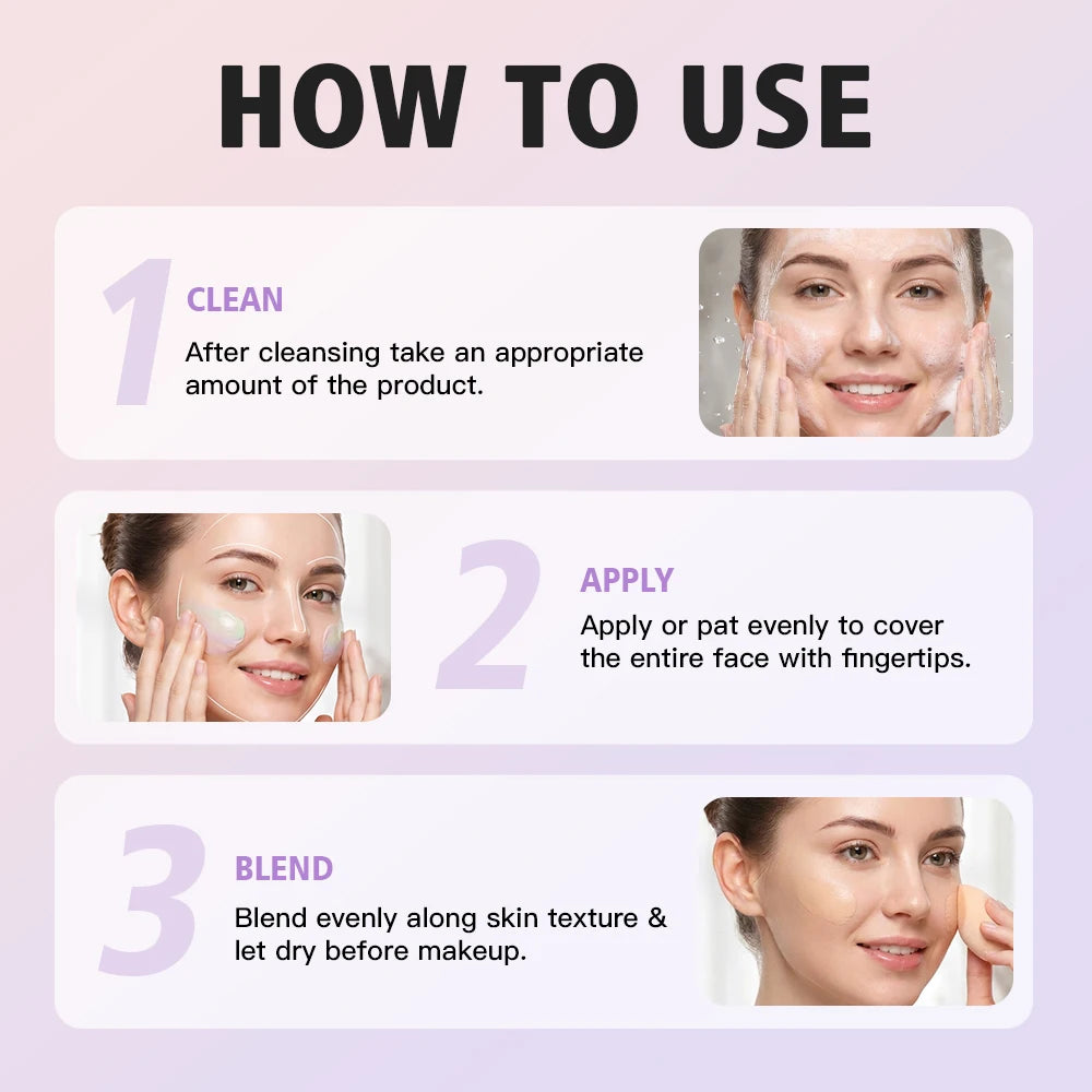 Three Color Face Primer Hydrating Moisturizing Base for Women Daily Makeup