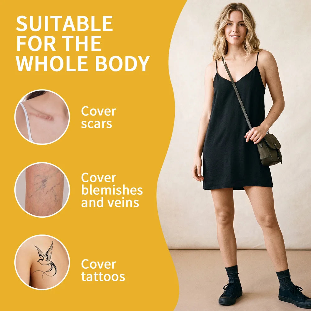 Body Concealer Waterproof Transfer Resistant Foundation for Skin Scars Tattoos