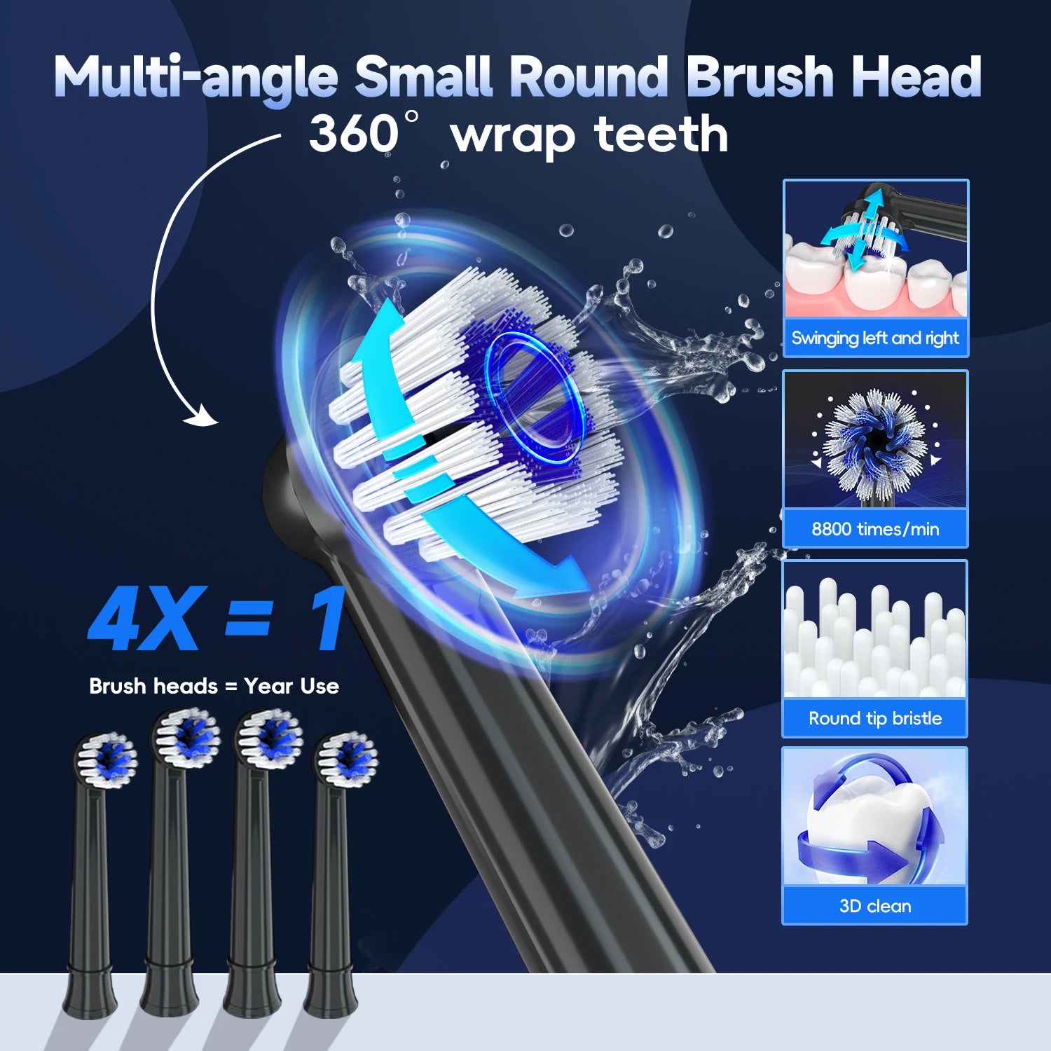 Water Flosser and Electric Toothbrush Kit Deep Cleaning for Home and Travel - 5