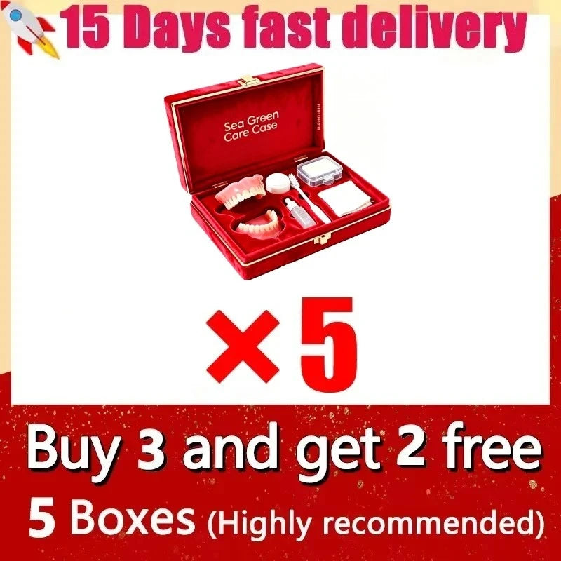 Comfort Silicone Dentures Set with Care Case for Adults at Home for Daily Dental Hygiene
