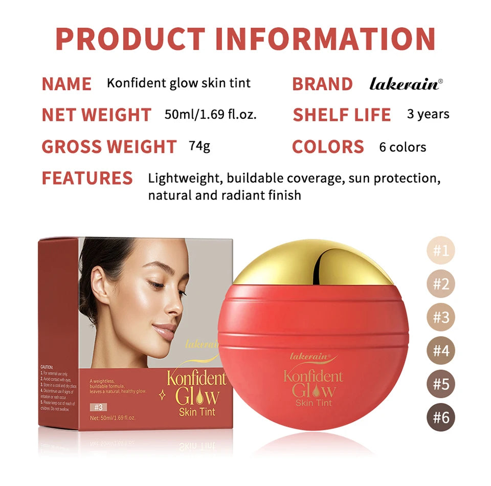 Konfident Glow Skin Tint Buildable Coverage Foundation for Radiant Daily Makeup Looks